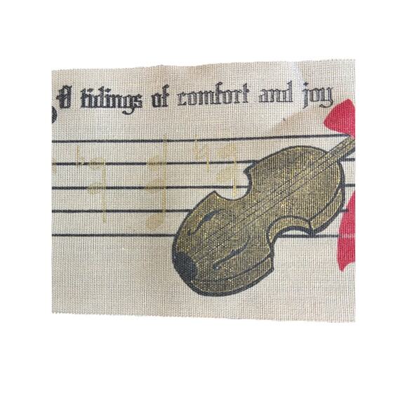 VTG Holiday Ribbon Musician Music Notes Violin Song Music Christmas RARE 2.5" - Picture 7 of 7